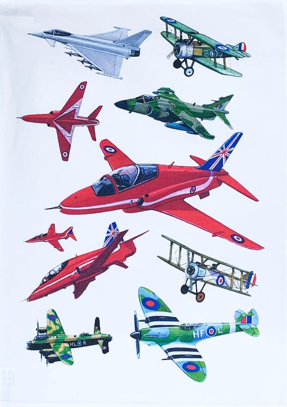 Classic Planes Large Cotton Tea Towel