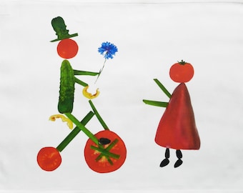Daisy Daisy Give me your answer do - Large Cotton Tea Towel