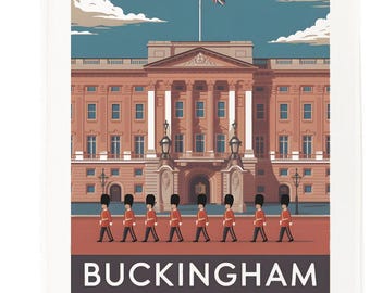Buckingham Palace Tea Towel – 100% Cotton, White, 65 x 47 cm