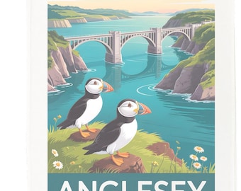 Anglesey large cotton tea towel 100% Cotton, White, 65 x 47 cm