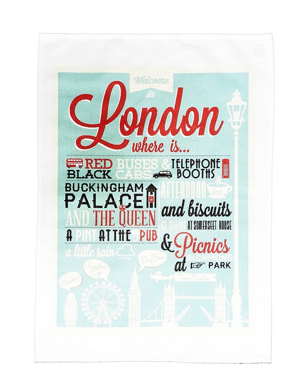 Welcome to London - Large Cotton Tea Towel