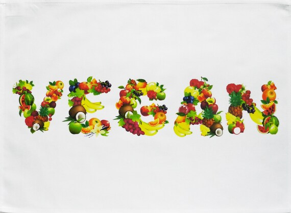 Vegan - Large Cotton Tea Towel