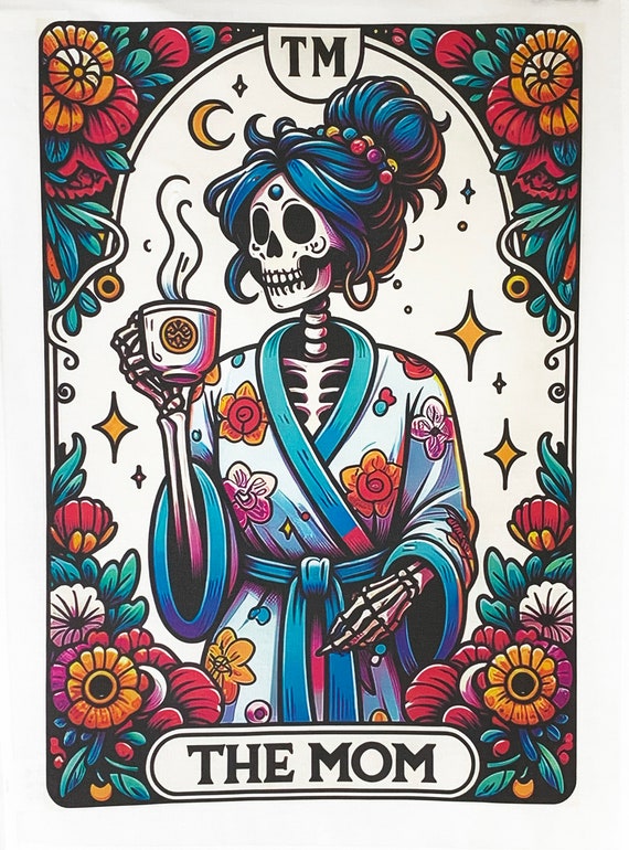 The Mom - in the form of a Tarot Card - Large Cotton Tea Towel