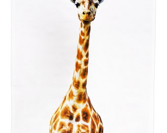 Classic Giraffe Head on Large Cotton Tea Towel