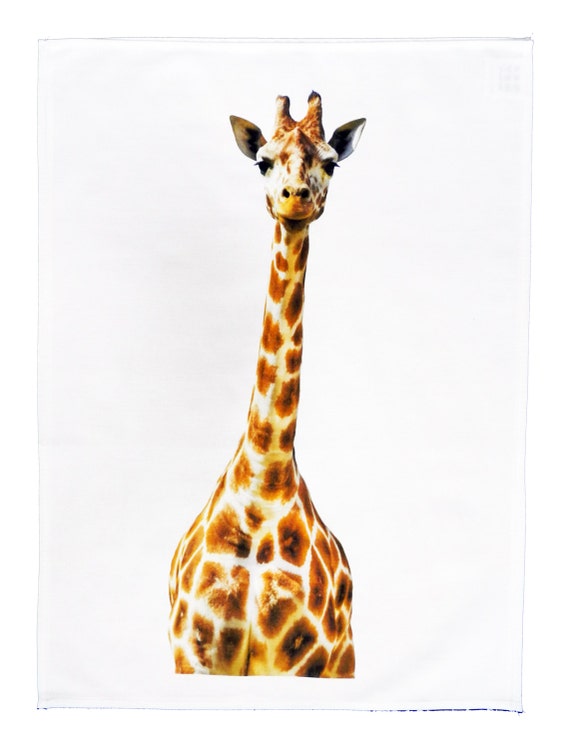 Classic Giraffe Head on Large Cotton Tea Towel