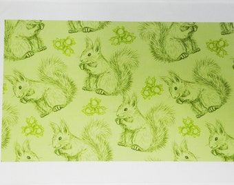 A Squirrel and his Nuts Large Cotton Tea Towel