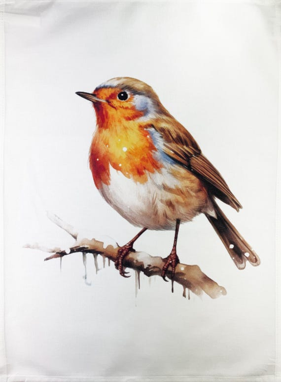 The Robin large cotton tea towel