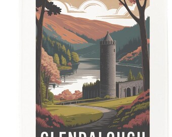 Glendalough large cotton tea towel 100% Cotton, White, 65 x 47 cm