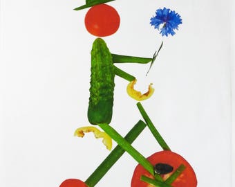 The Vegetable Man - Large Cotton Tea Towel