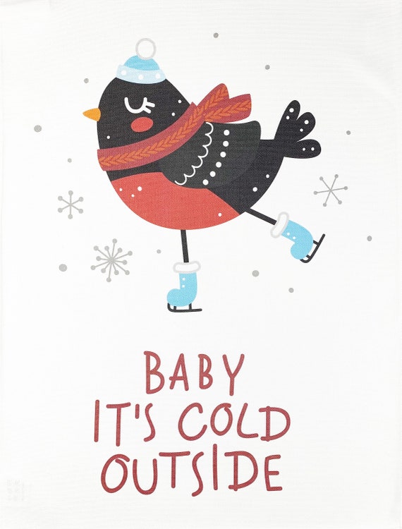 Baby Its Cold Outside Large Cotton Tea Towel