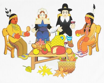 Happy Thanksgiving - Large Cotton Tea Towel