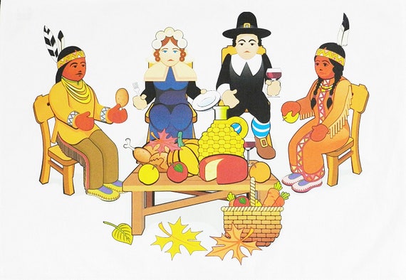 Happy Thanksgiving - Large Cotton Tea Towel