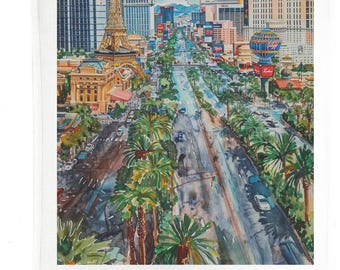 Las Vegas Nevada Cotton Tea Towel, White, 47 x 65 cm,  with Hanging Loop