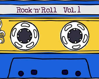 The Retro Cassette Tape- Large Cotton Tea Towel