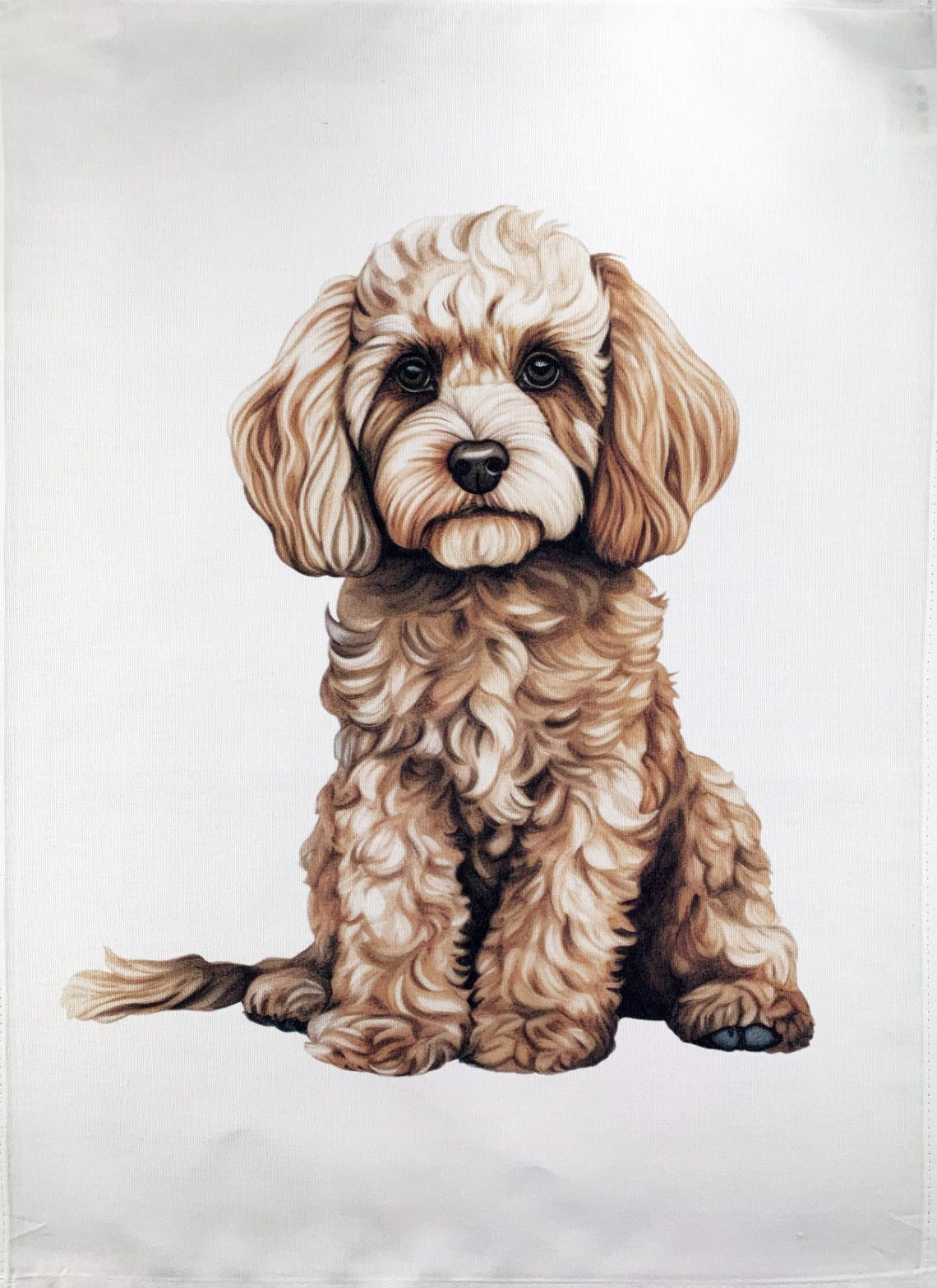 The Sitting Cockapoo Dog Large Cotton Tea Towel - Etsy