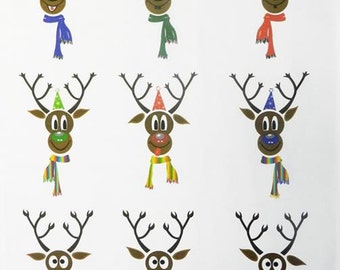 Rockin' Reindeers Large Christmas Tea Towel