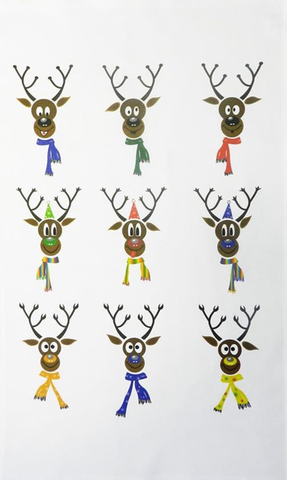 Rockin' Reindeers Large Christmas Tea Towel