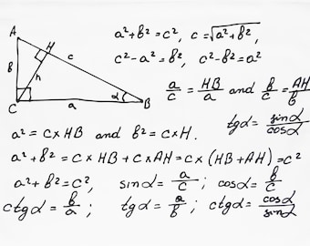 Maths Equations - Large Cotton Tea Towel