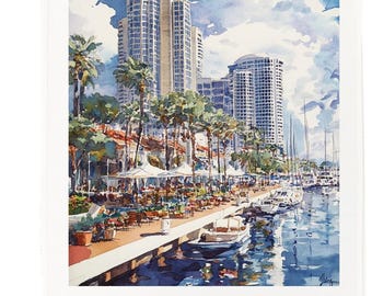 San Diego, California Large Cotton Tea Towel