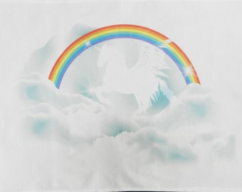 Unicorn and Rainbow Large Cotton Tea Towel