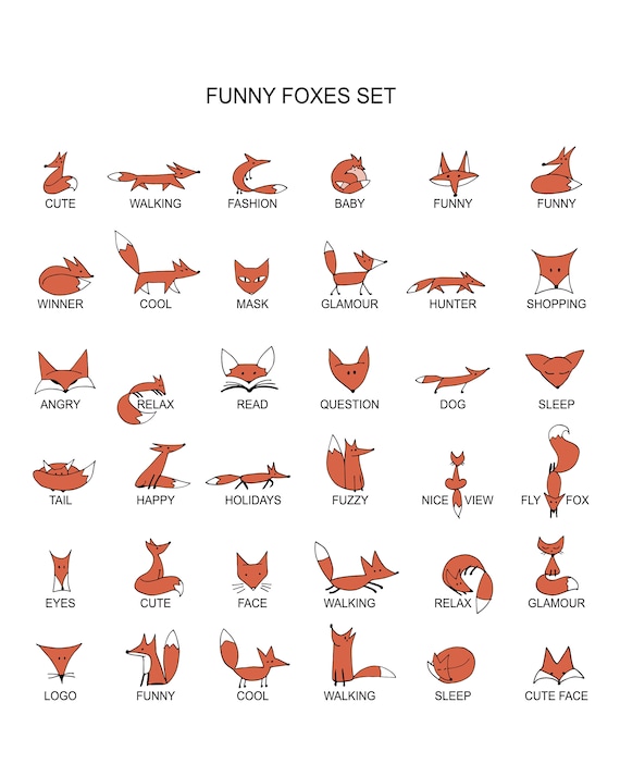 A Skulk of Funny Foxes Large Cotton Tea Towel