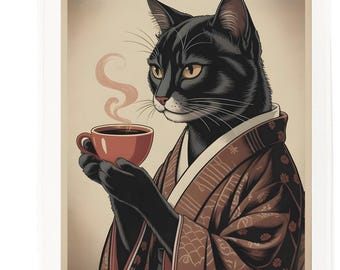 More Espresso Less Depresso Cat Tea Towel, 100% Cotton, with Hanging Loop