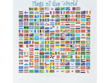 Flags of the World Cotton Tea Towel