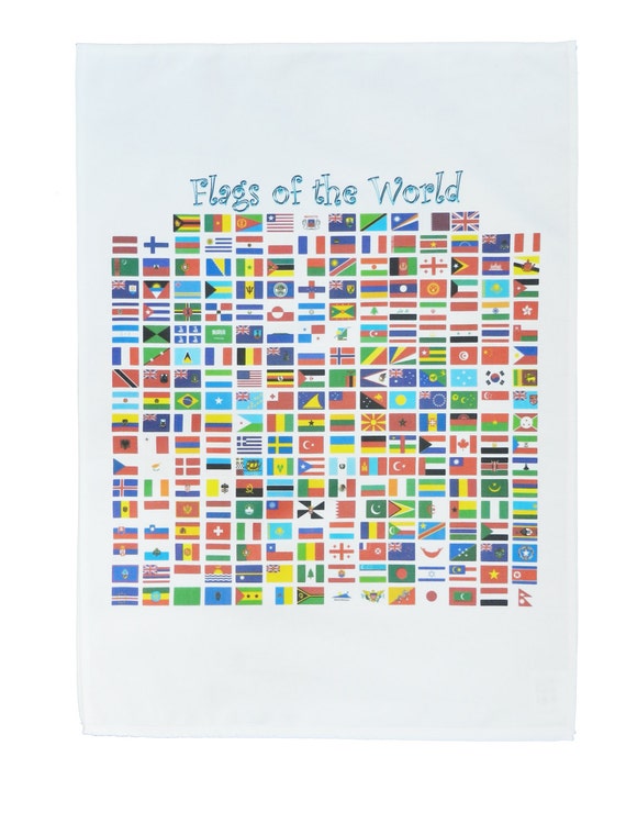 Flags of the World Cotton Tea Towel