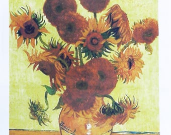 15 Sunflowers by Vincent van Gogh - Large Cotton Tea Towel
