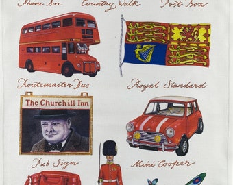 All things British Large Cotton Tea Towel