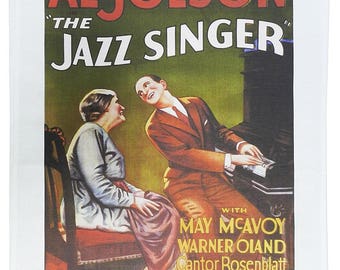 The Jazz Singer, with Al Jolson - Retro Style Advertising Poster Large Cotton Tea Towel