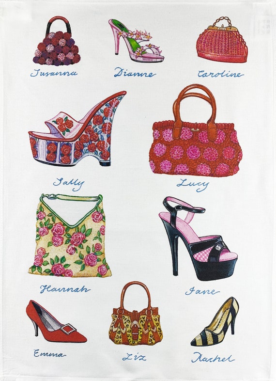 Shoes & Handbags Large Cotton Tea Towel