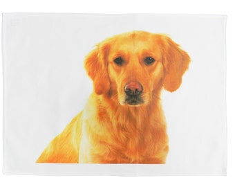 Golden Retreiver - Large Cotton Tea Towel with crisp and clear image