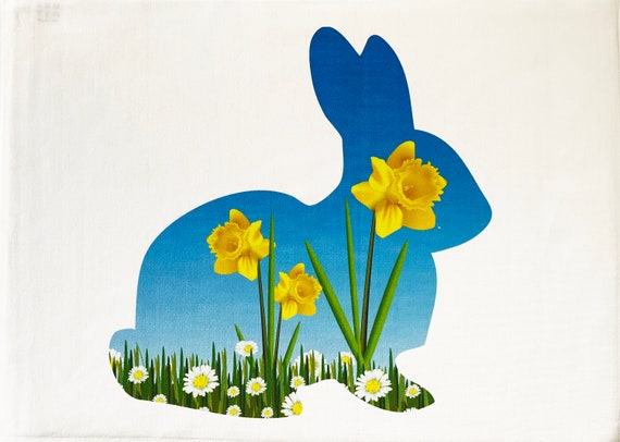 The Easter Bunny Large Cotton Tea Towel