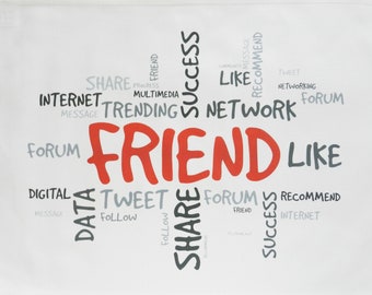 Social Media Friend - Large Cotton Tea Towel
