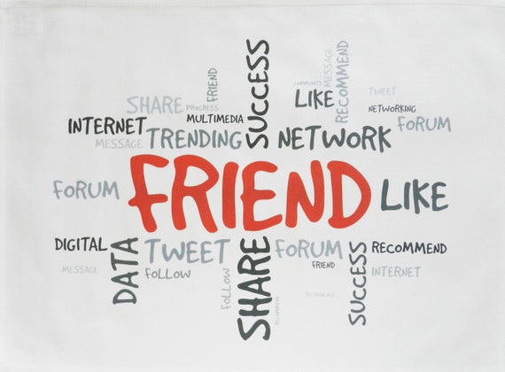 Social Media Friend - Large Cotton Tea Towel