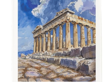 Athens, Greece Large Cotton Tea Towel