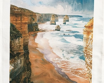 Great Ocean Road large cotton tea towel
