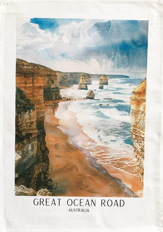 Great Ocean Road large cotton tea towel