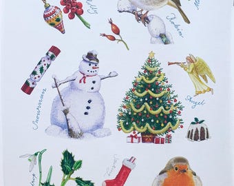 For Christmas Day large cotton tea towel
