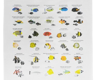 Collection of Marine Fish - Large Cotton Tea Towel