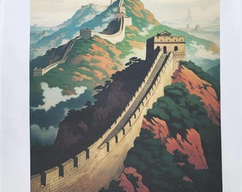 Great Wall of China large cotton tea towel