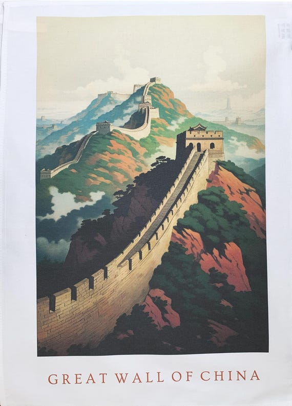 Great Wall of China large cotton tea towel