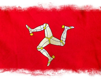 Isle of Man Triskelion Flag Large Cotton Tea Towel