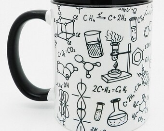 The Chemistry Laboratory Mug with black inner and handle