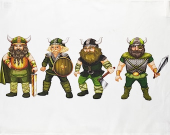 The Vikings Large Cotton Tea Towel