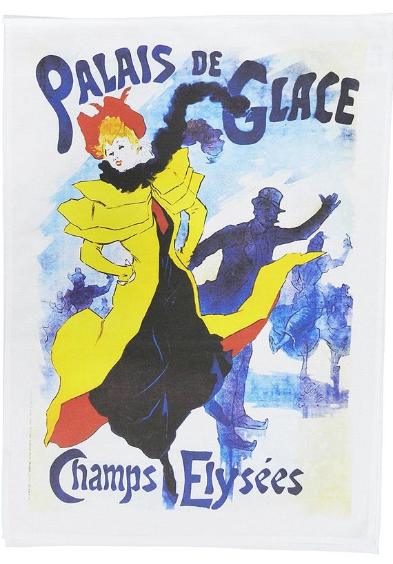 Palais de Glace - Retro Style Advertising Poster Large Cotton Tea Towel