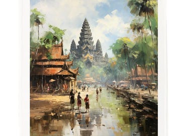 Siam Reap, Cambodia, Large Cotton Tea Towel