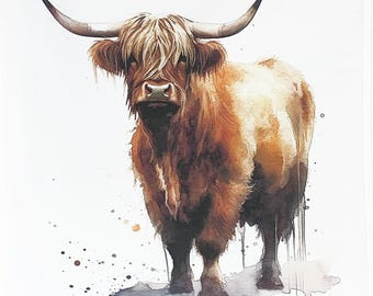 The Highland Cow Large Cotton Tea Towel