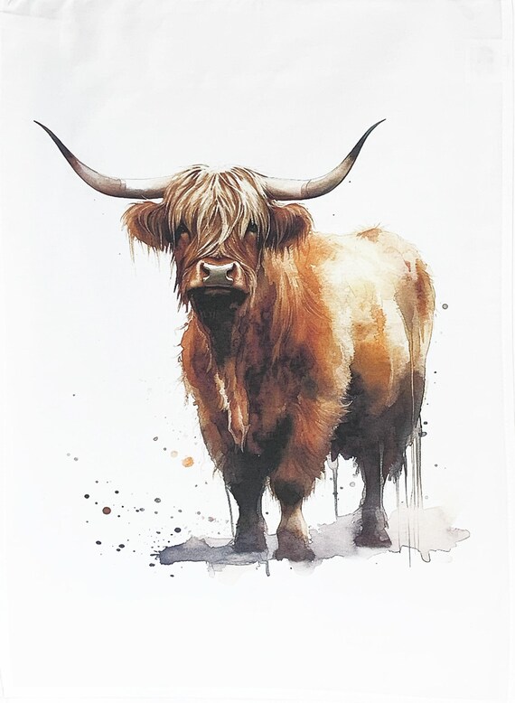 The Highland Cow Large Cotton Tea Towel